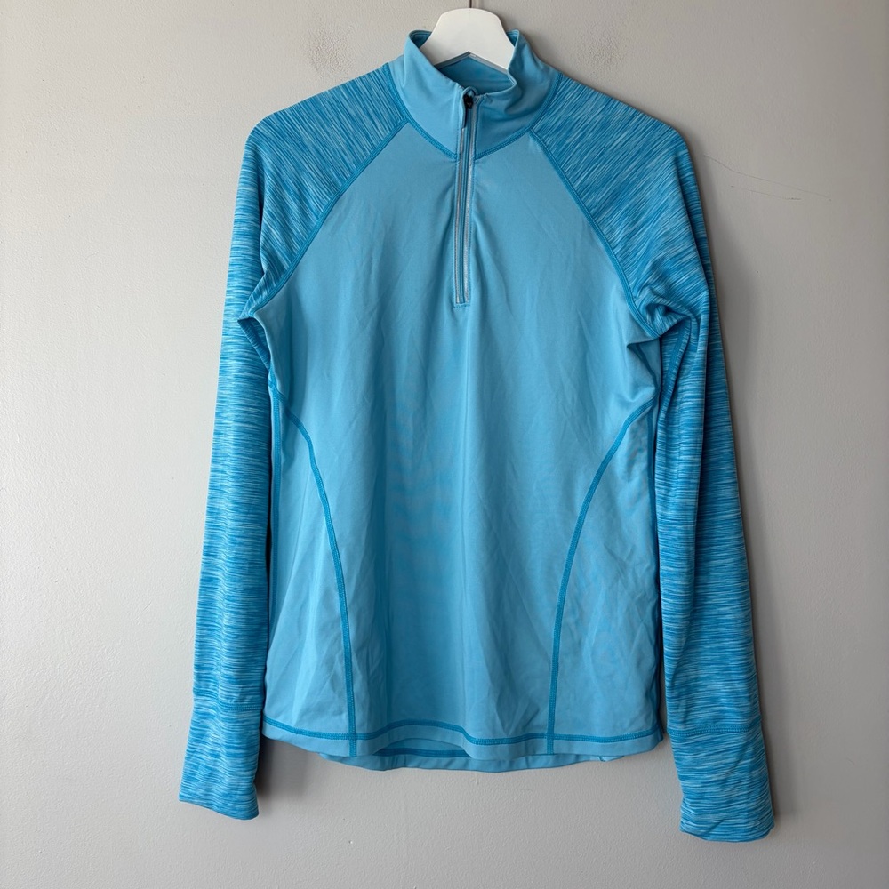 Ideology Long Sleeve Light Blue Quarter Zip Athletic Jacket Medium